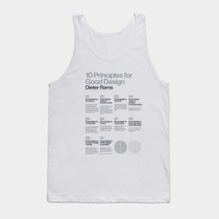 10 Principles for a good Design, Dieter Rams, White, Braun, Helvetica, Typographic, Quote, Modern Art, Wall Ar, Industrial Design Tank Top